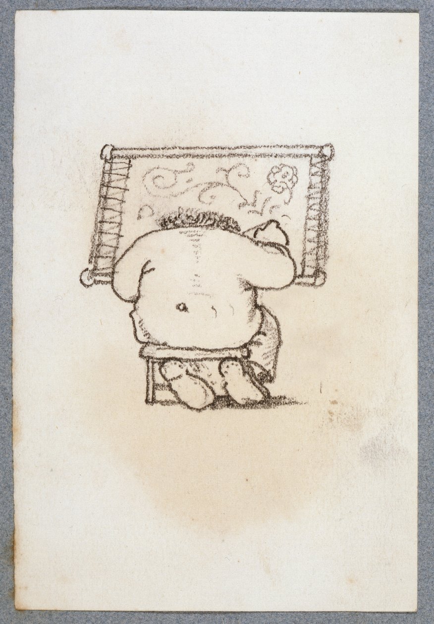 William Morris Working on a Tapestry, Viewed from Behind, from an Album of Drawings by Edward Burne Jones