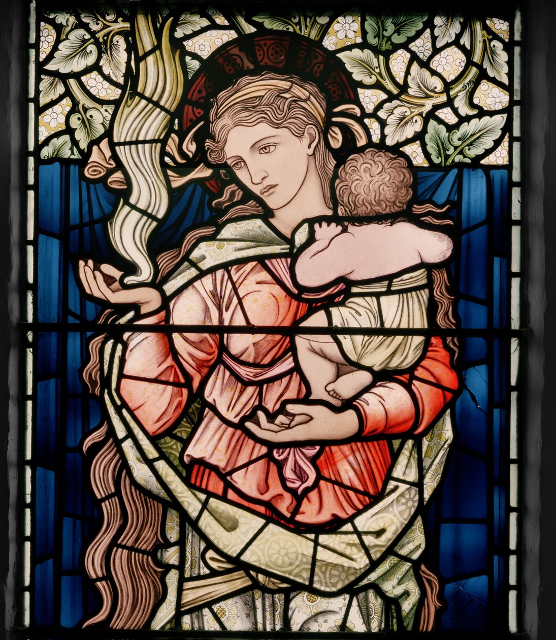 Birmingham, Ward End, St Margaret, Charity (detail), 1902 by Edward Coley and Dearle Burne Jones