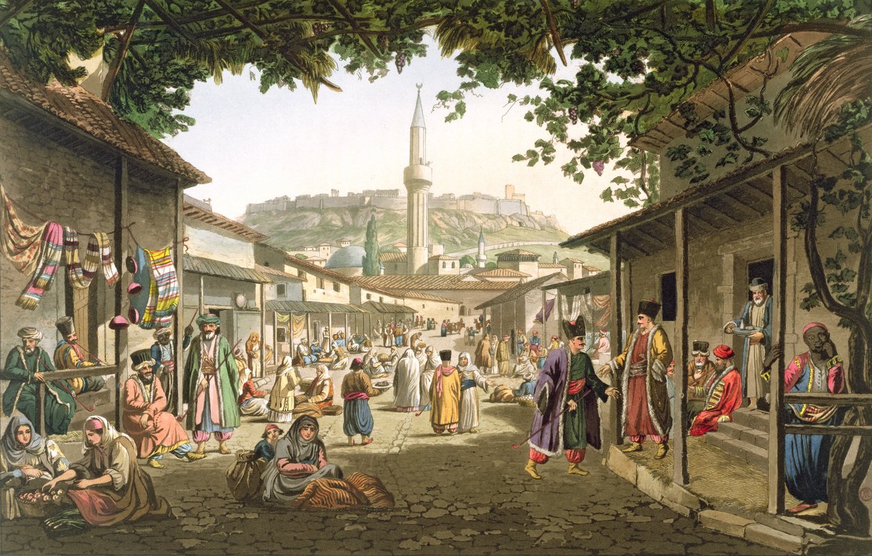 A Bazaar in Athens, plate 1 from Part 1 of 