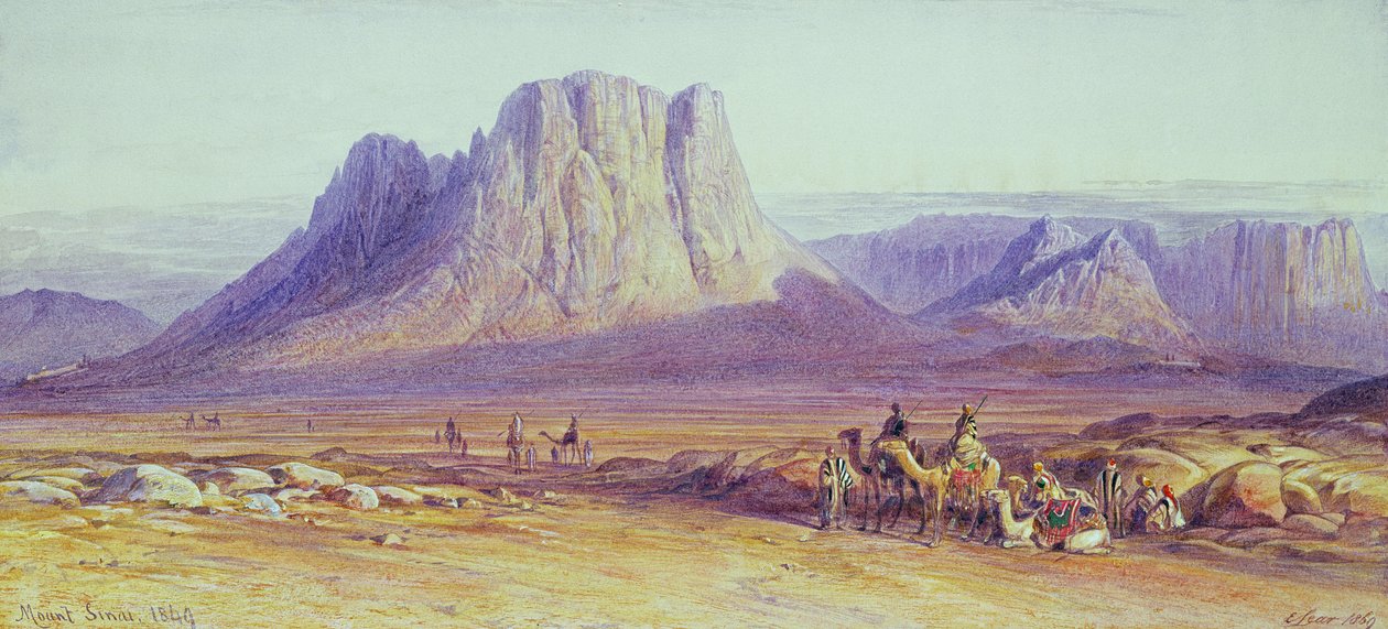 The Camel Train, Condessi, Mount Sinai, 1848 by Edward Lear