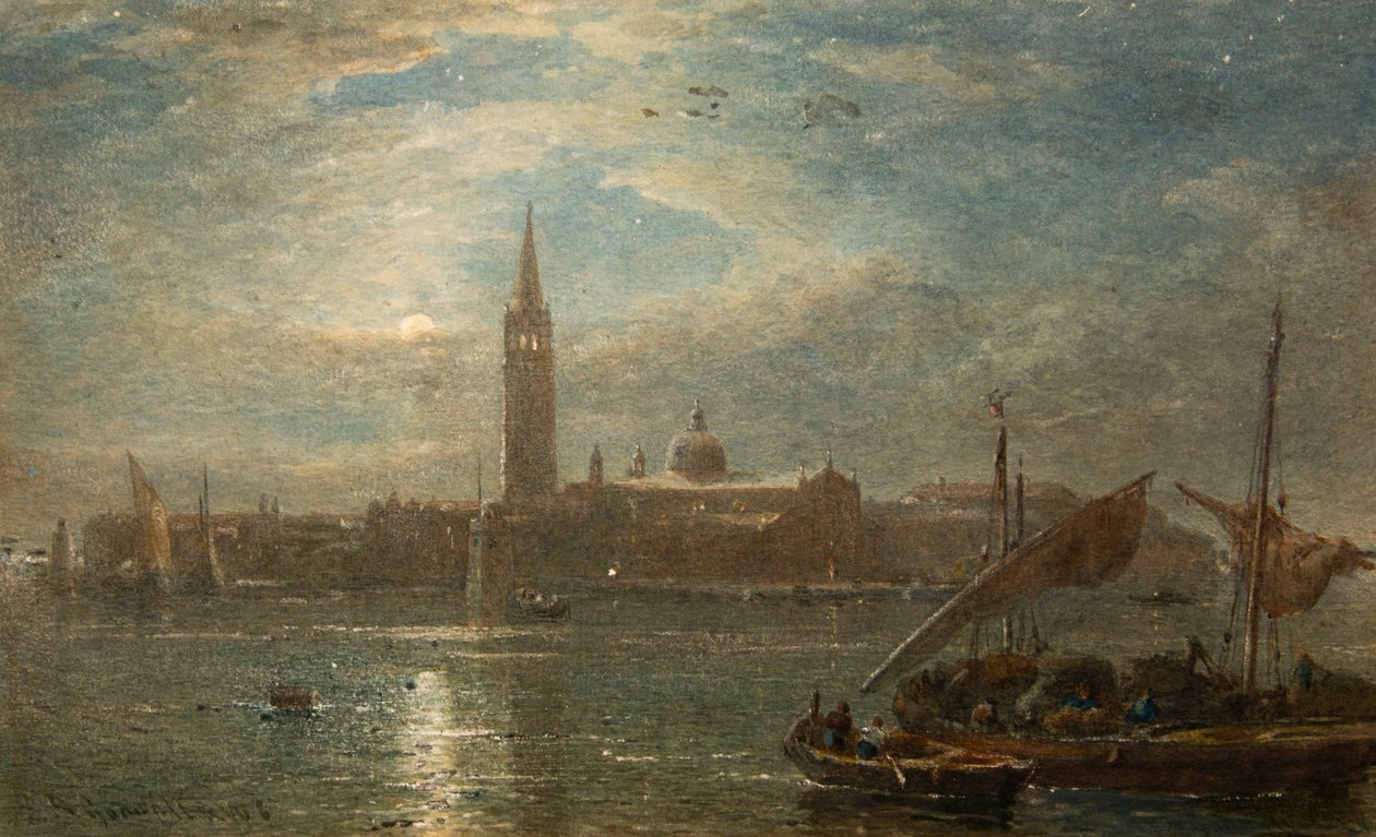 St Georgio by Moonlight, Venice by Edward Angelo Goodall