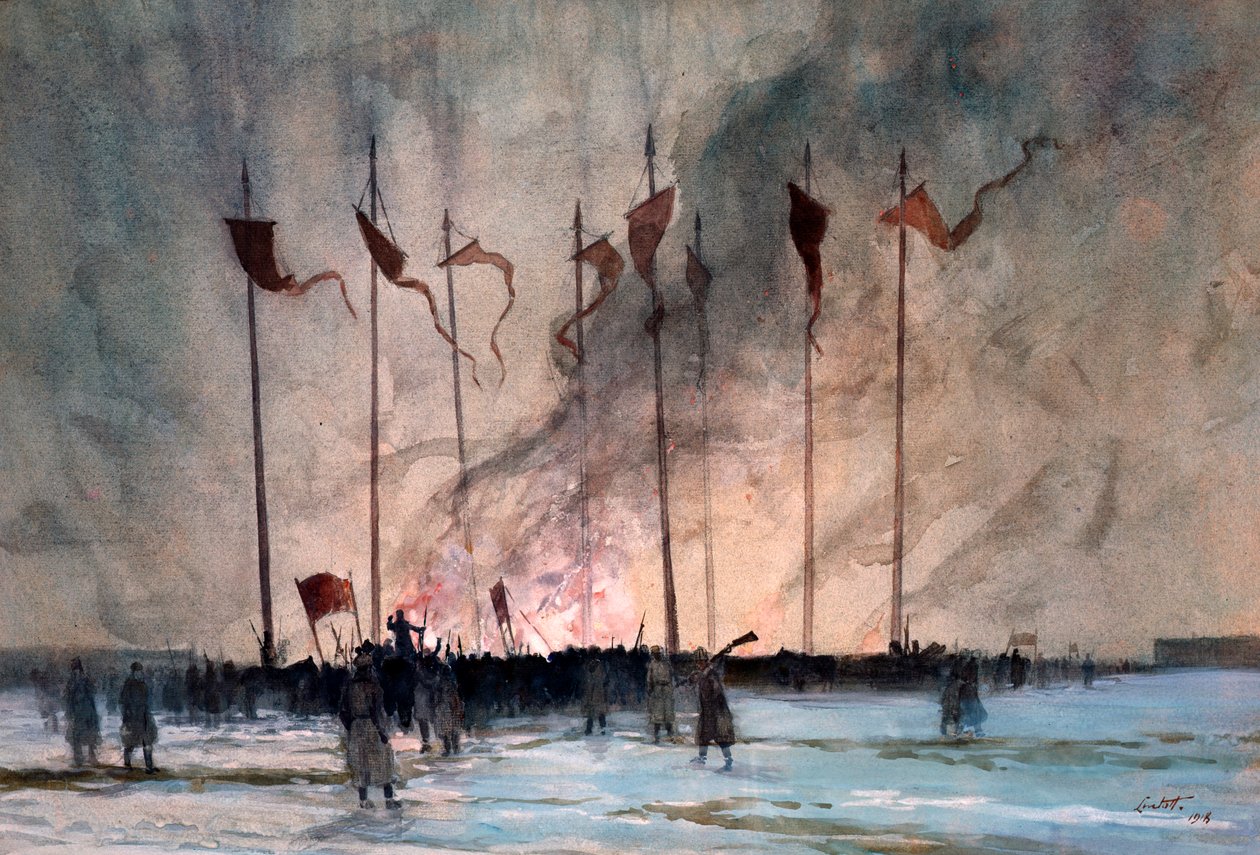 Burial of Victims of the Russian Revolution by Lintott by Edward Barnard Lintott