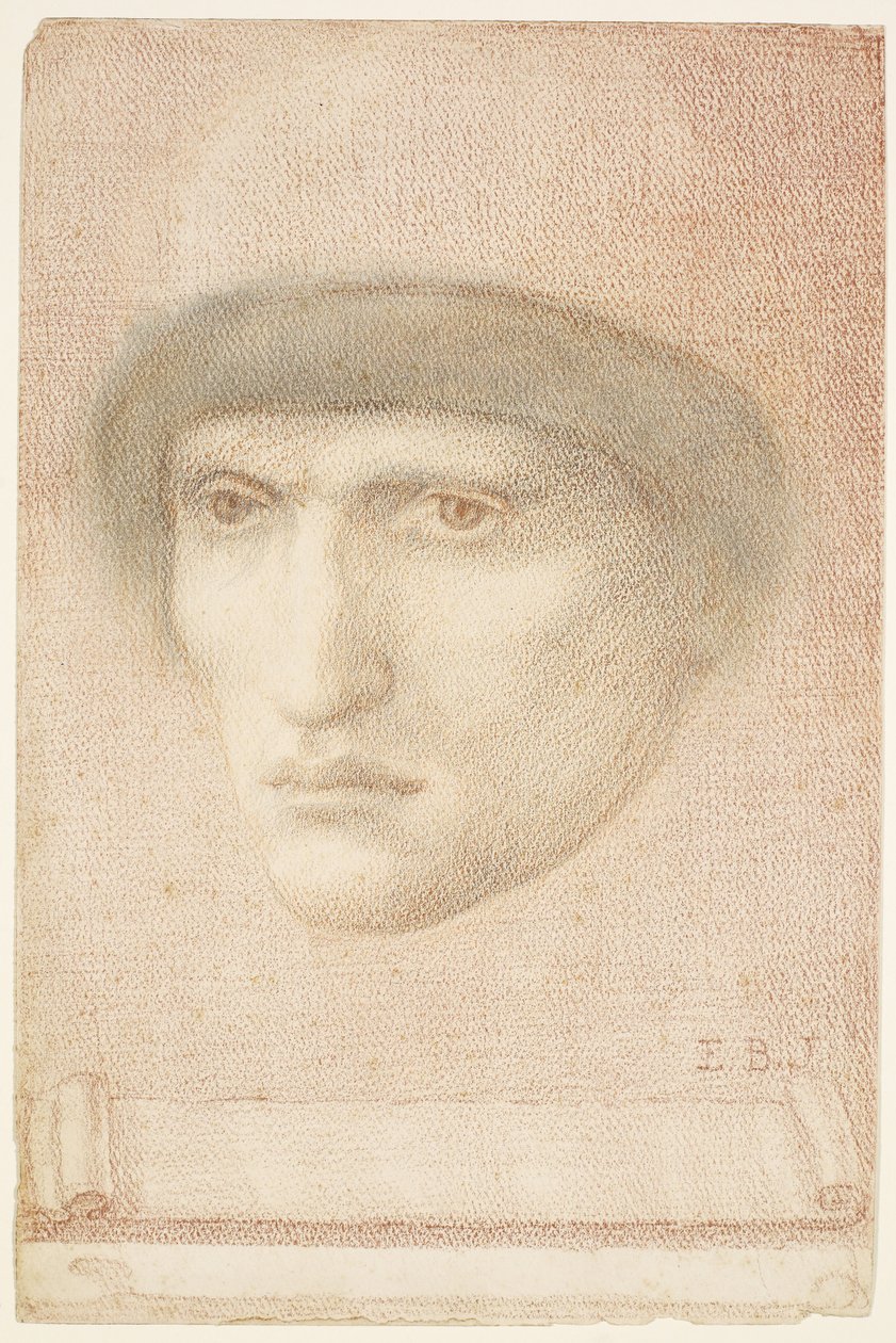 Male Portrait - Possibly Dante or Study for St George Series by Edward Burne Jones