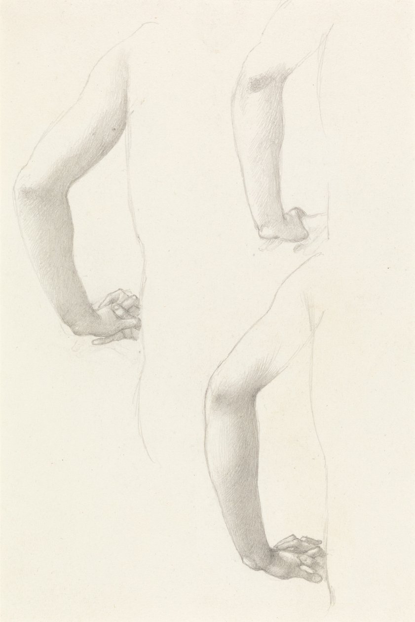 Studies of an Arm and Hands by Edward Burne-Jones