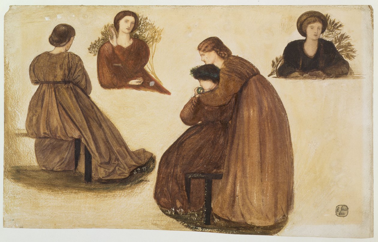 Design for the Decoration of the Red House, (studies of women) by Edward Burne Jones