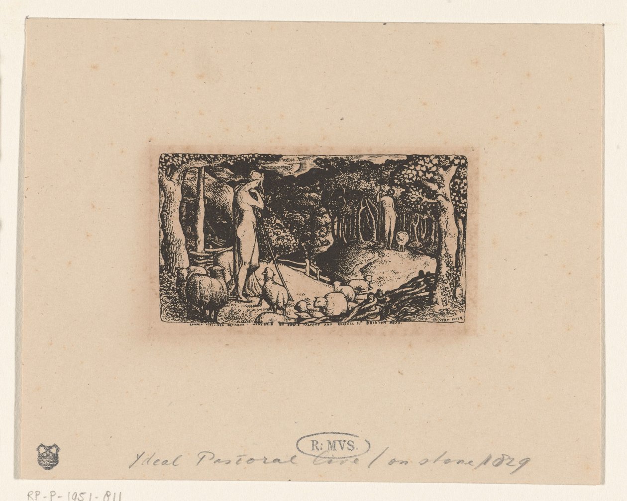 Ideal Pastoral Life by Edward Calvert (signed by artist)