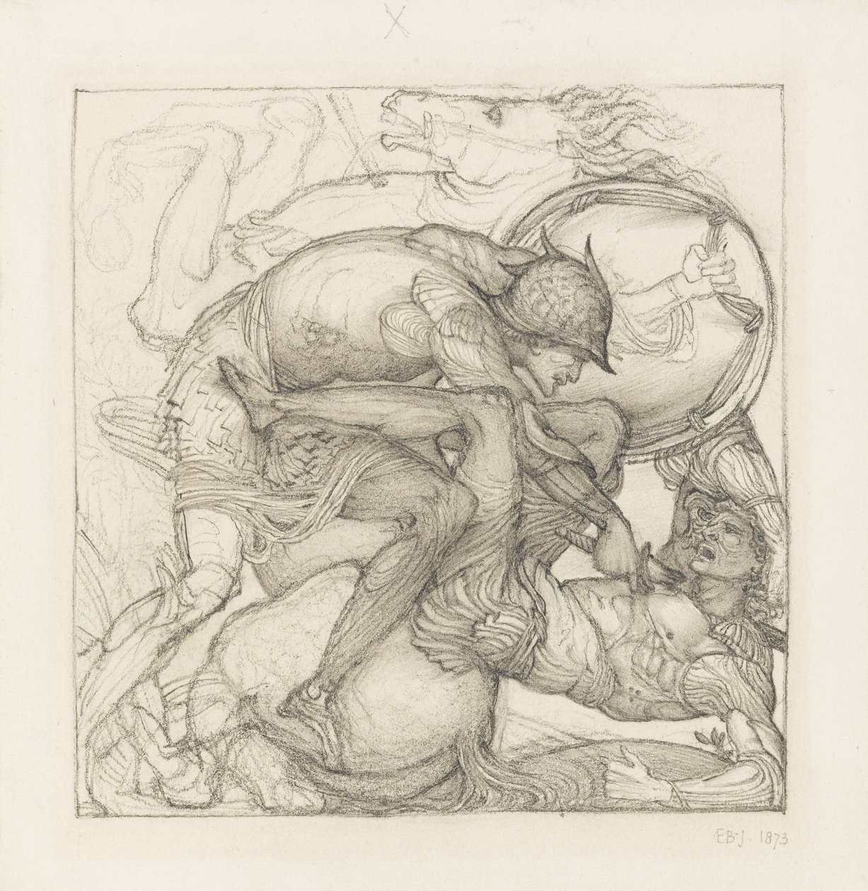 Aeneas slaying Mezentius by Edward Coley Burne-Jones