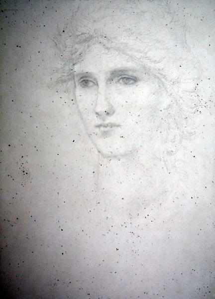 Head Study - Bessie Keane by Edward Coley Burne Jones