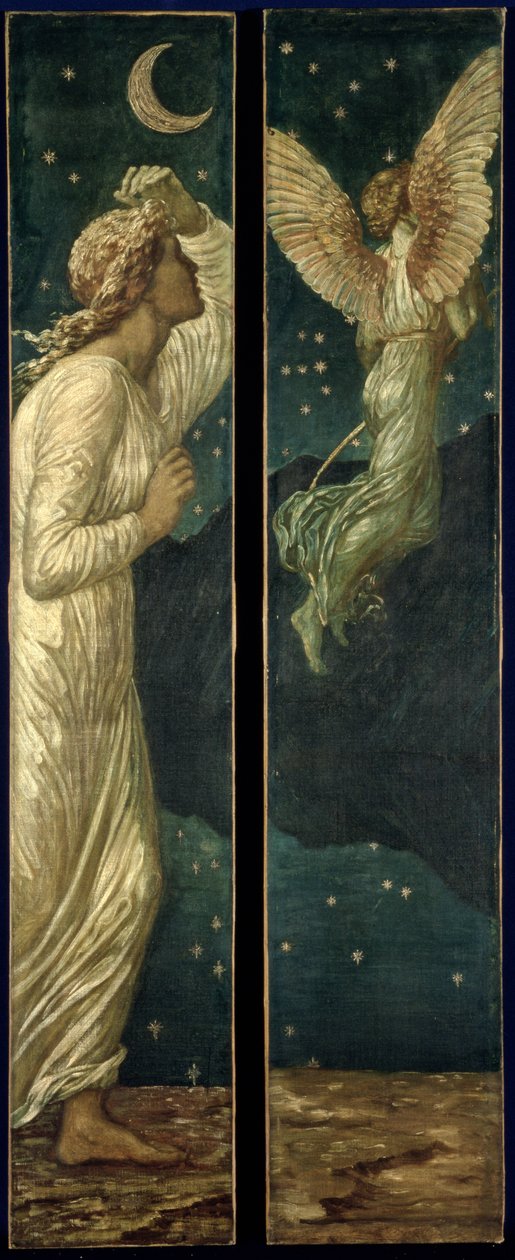 Cupid and Psyche - Palace Green Murals - Cupid Flying Away from Psyche by Edward Burne Jones