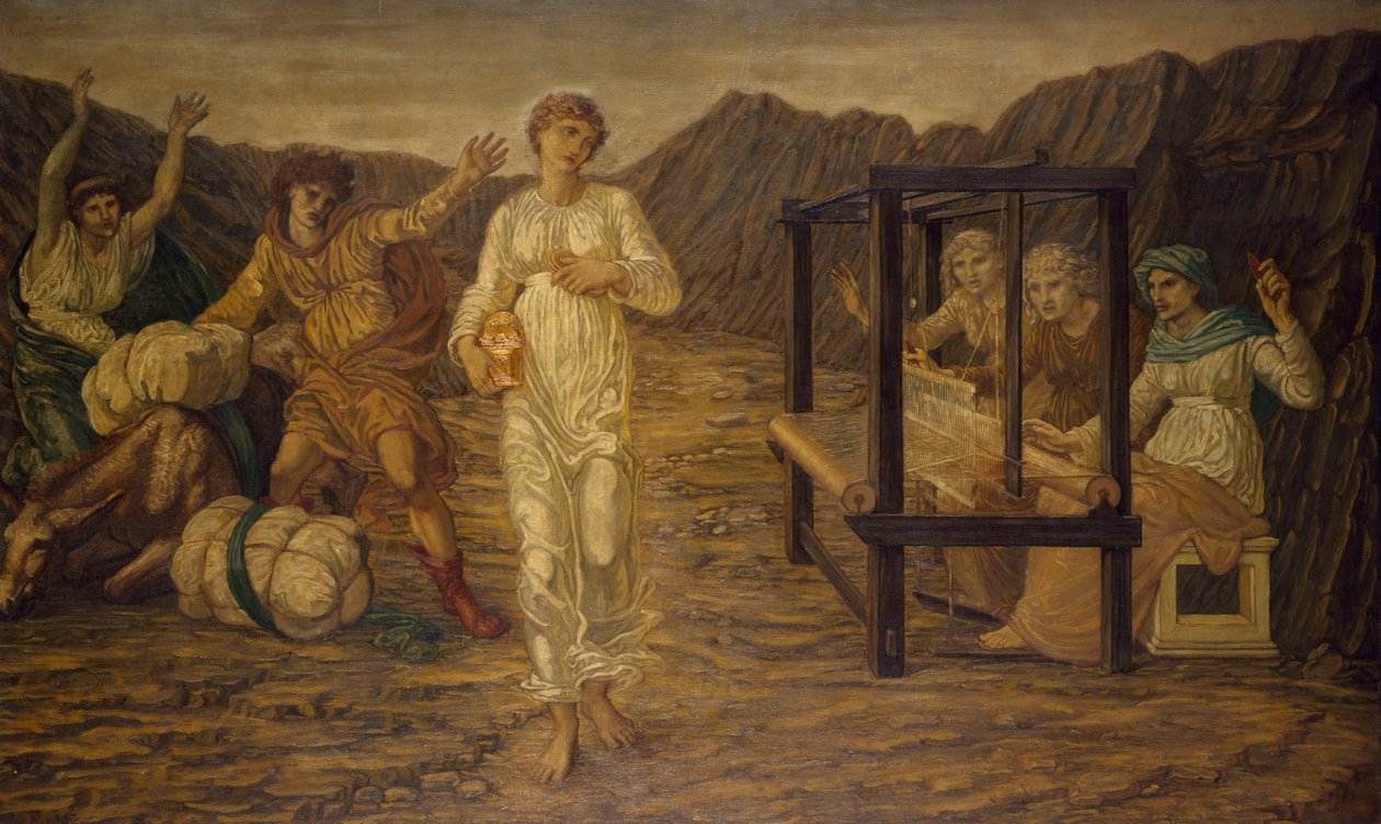 Cupid and Psyche - Palace Green Murals - Psyche Set by Venus the Task by Edward Burne Jones