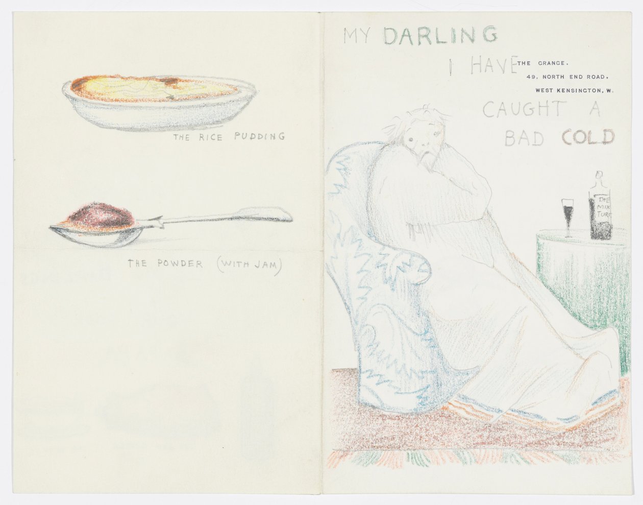 Letter to the artist's granddaughter Angela Thirkell