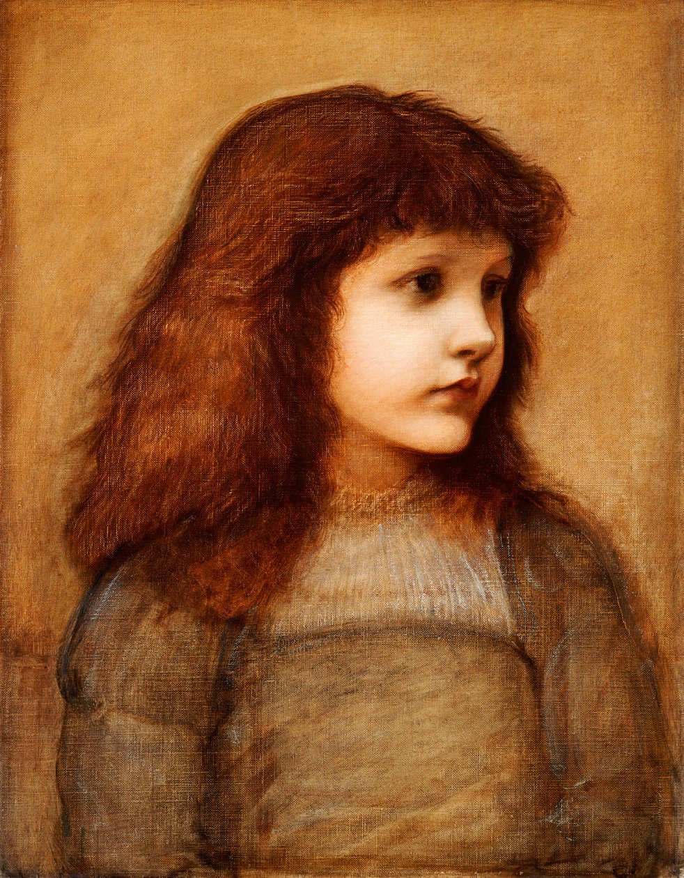 Portrait of Gertie Lewis, Half Length by Edward Burne Jones