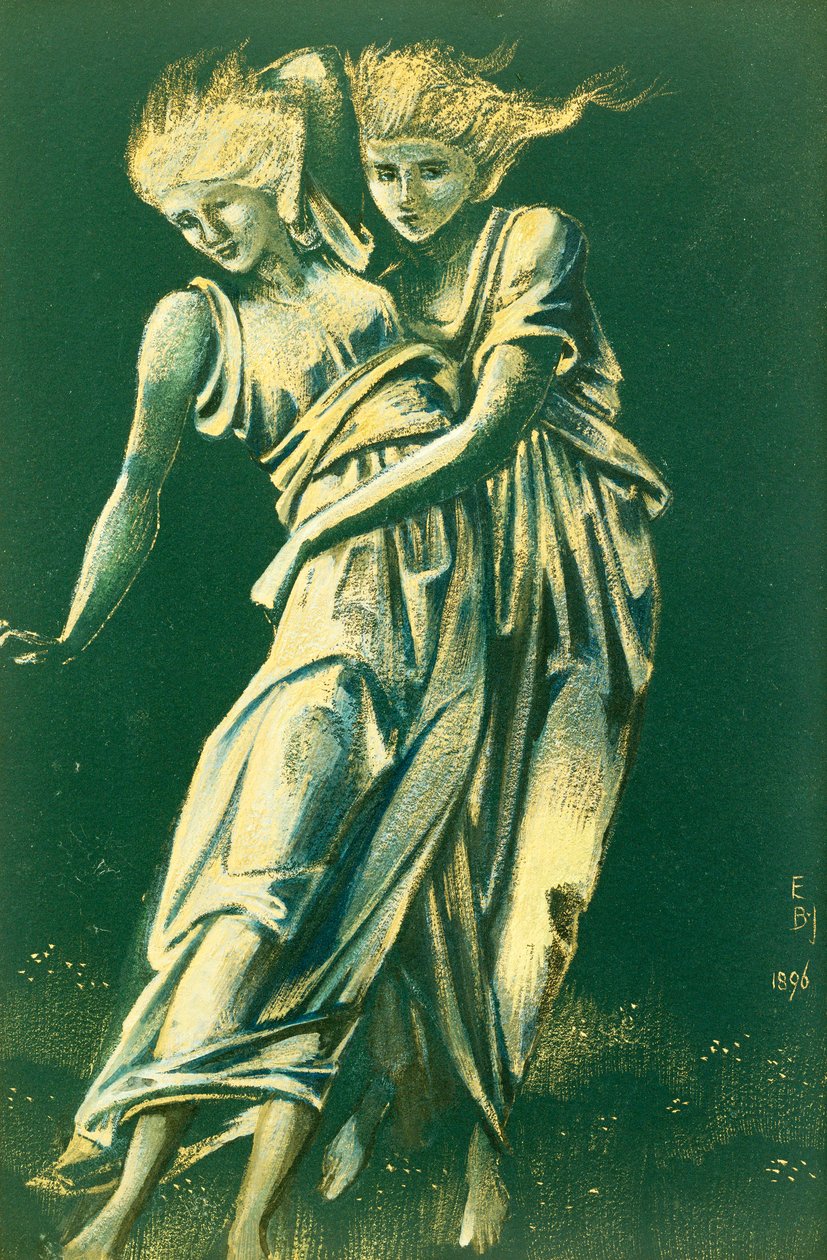 Study of Dancing Figures Embracing: A Design for Metal by Edward Burne Jones