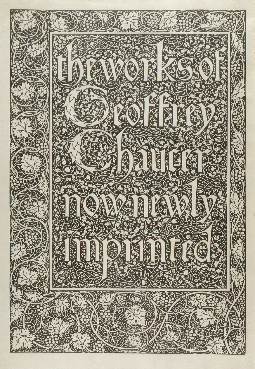 Title Page, from The Works of Geoffrey Chaucer now newly Imprinted, engraved by William Morris, 1896 by Edward Coley after Burne Jones
