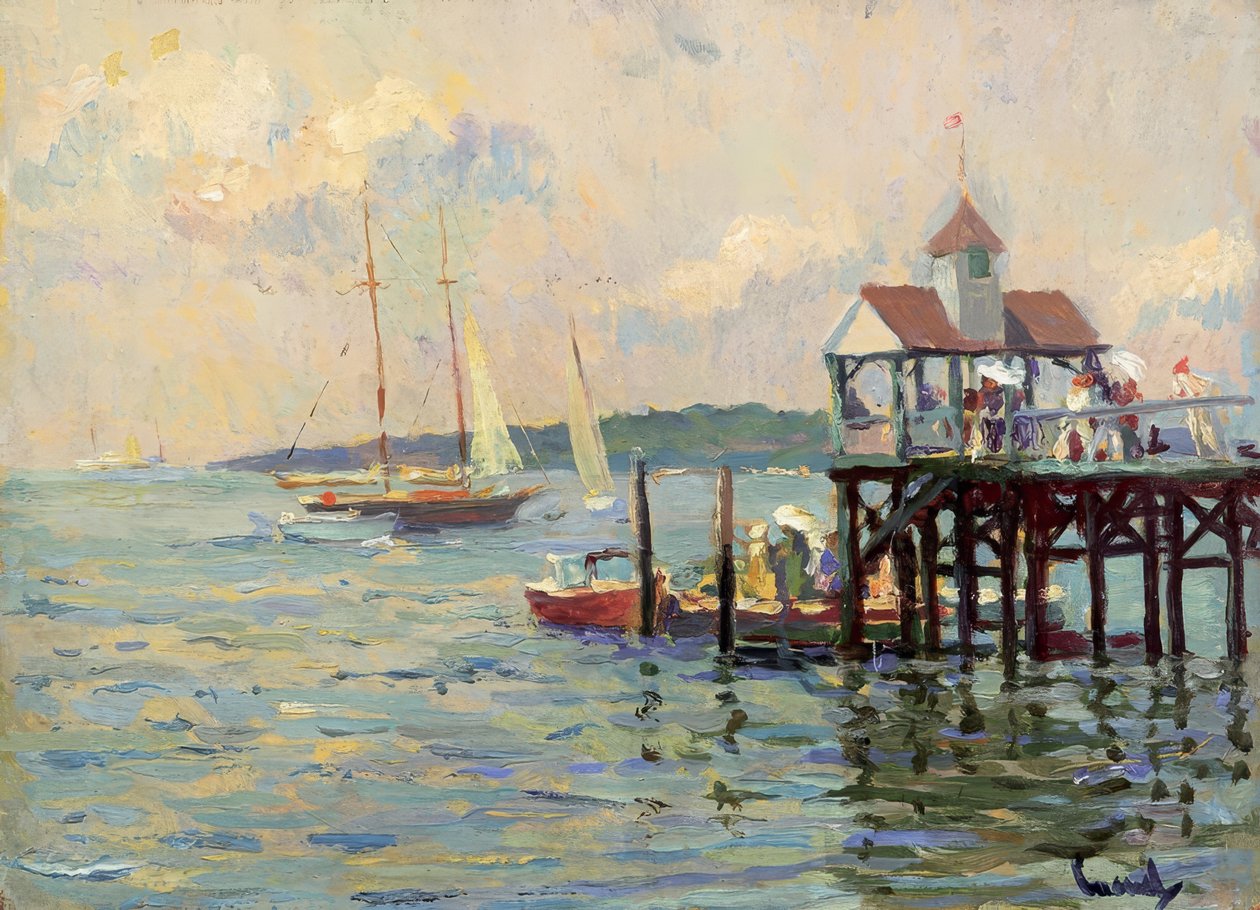 Boat Dock on the Lake by Edward Cucuel