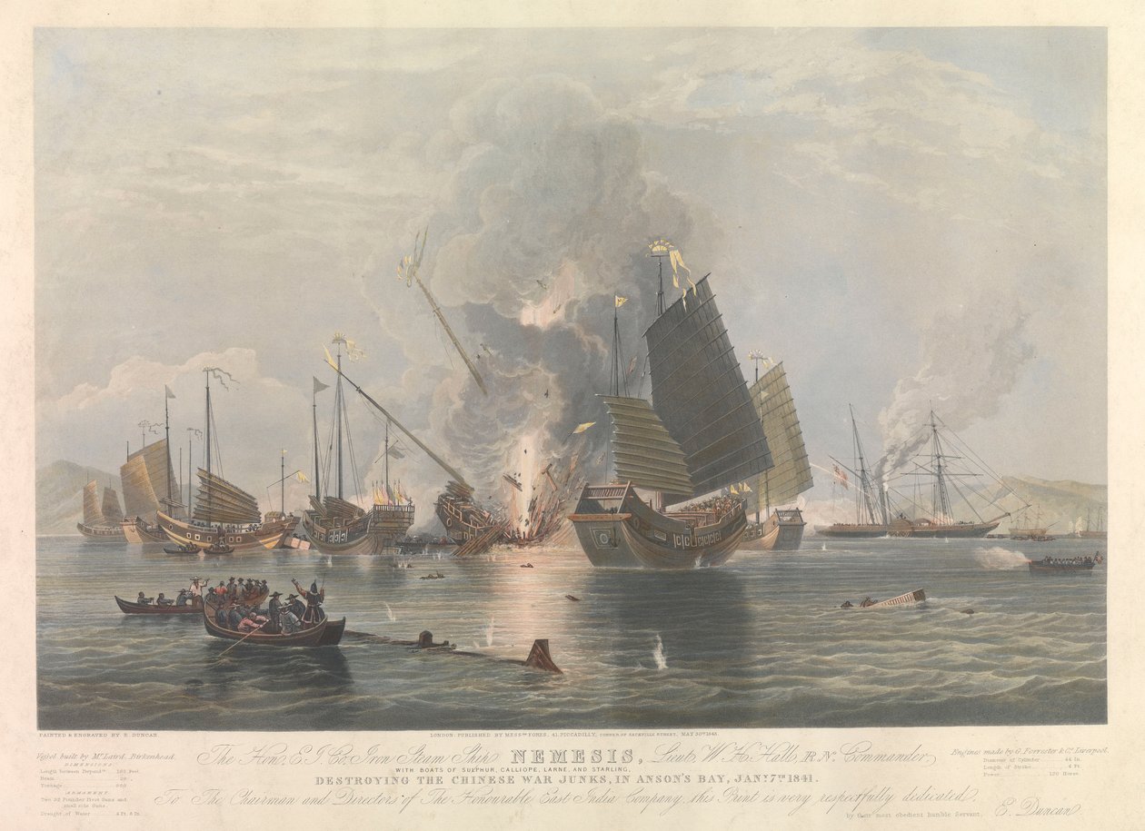 Iron Steamship Nemesis, War Junks in Anson