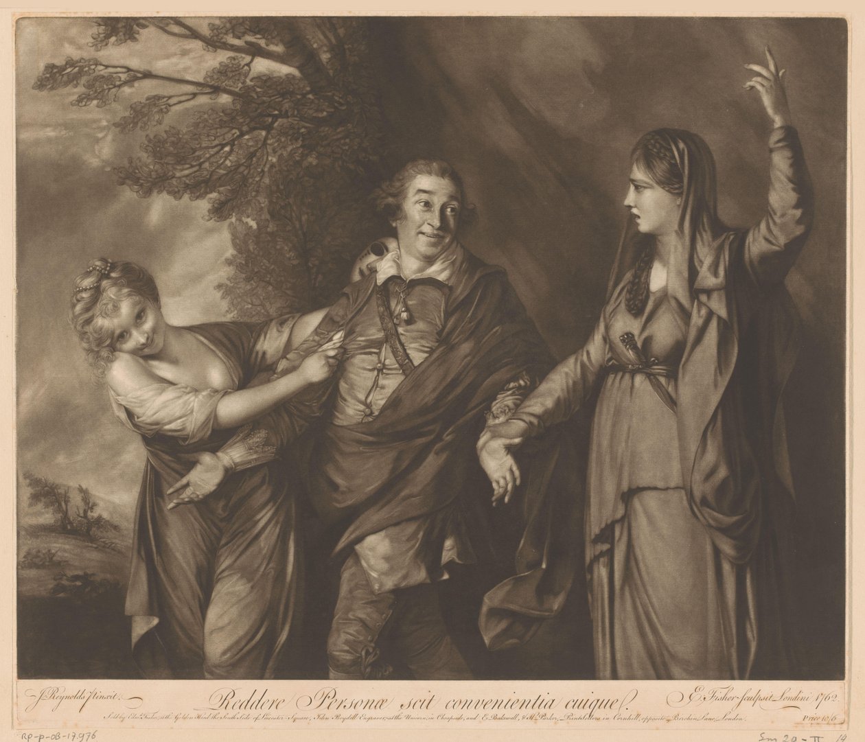 Portrait of David Garrick Between Comedy and Tragedy by Edward Fisher