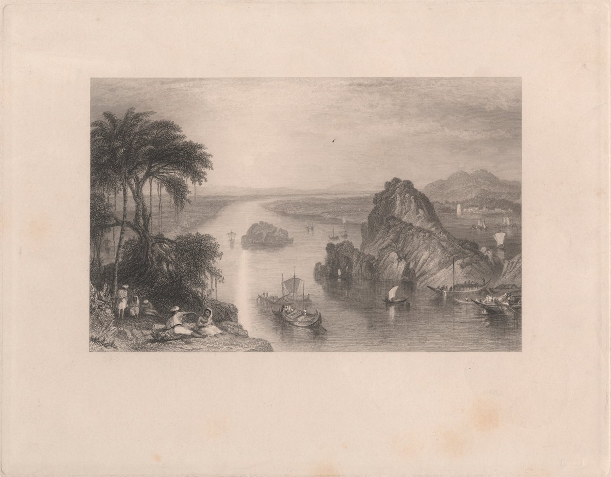 Rocks at Colgong on the Ganges by Edward Goodall