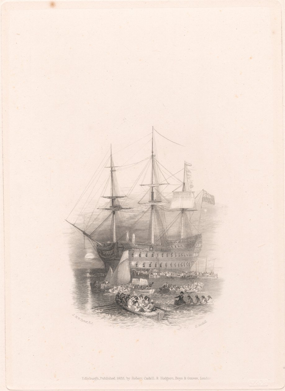 The Bellerophon, Plymouth Sound by Edward Goodall