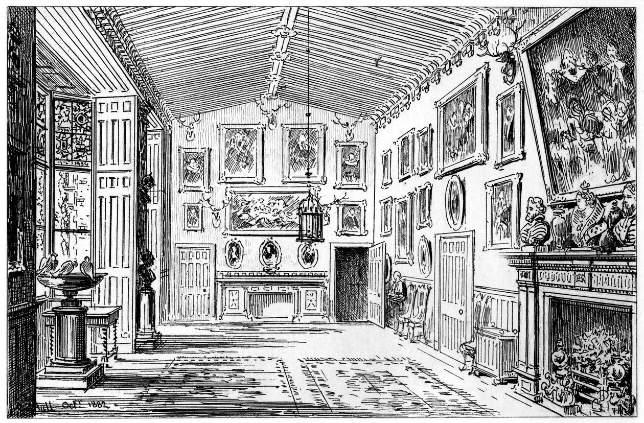 The Great Hall of Charlecote Park, Warwickshire by Edward Hull
