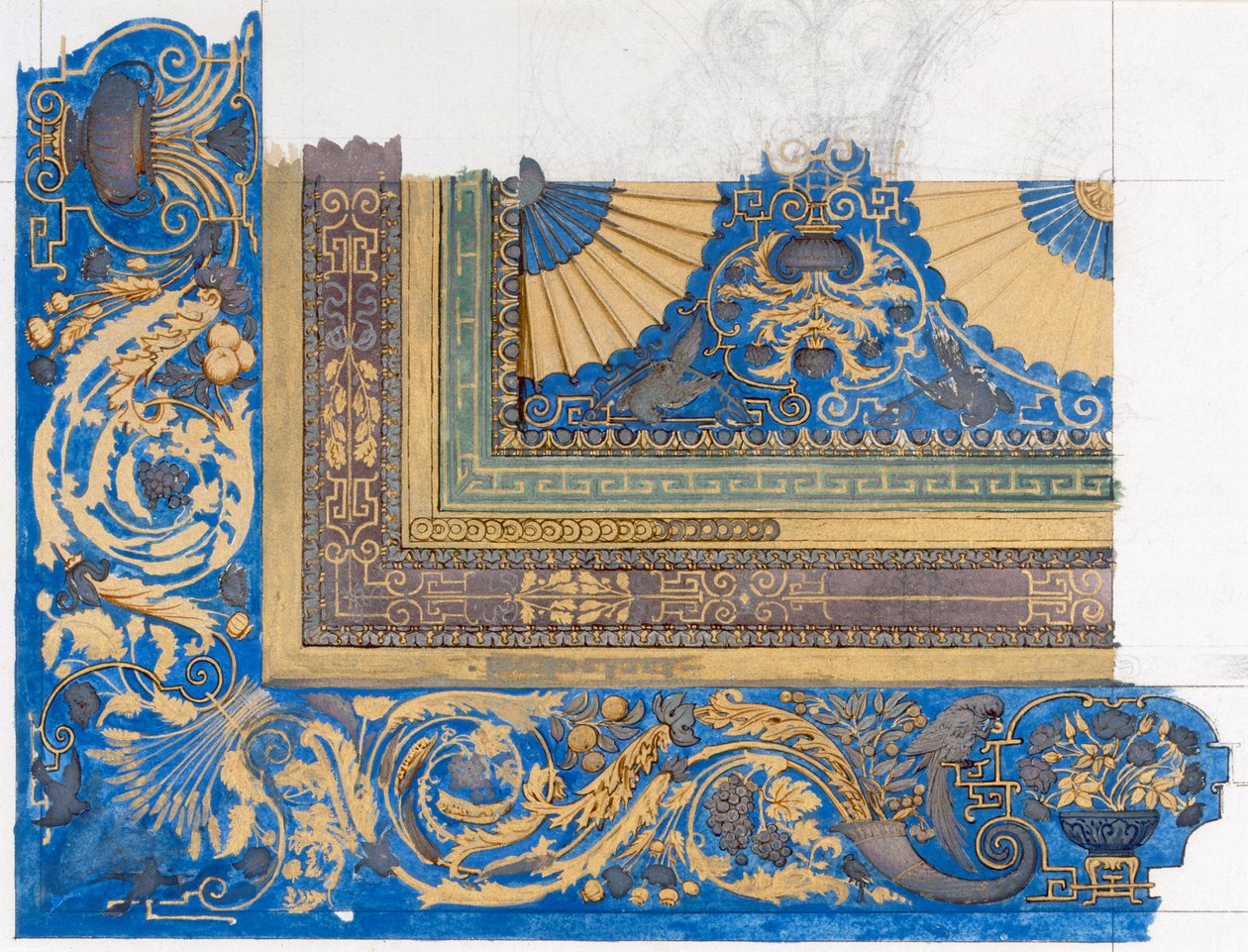 Design for the Central Ceiling of the Billiard Room at Wortley Hall by Edward John Poynter