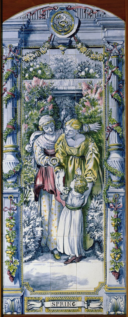 Spring, from a series of tile panels, designed by Sir Edward Poynter and made by Minton, Campbell and Company, for the Dutch Kitchen, 1867-8 by Edward John Poynter