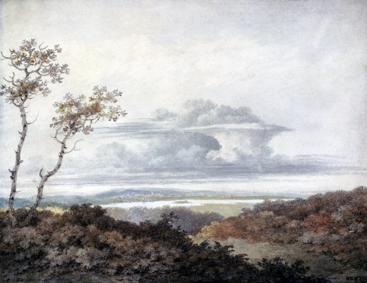 Rural landscape with later cloud studies by Luke Howard, c.1808-11 by Edward Kennion