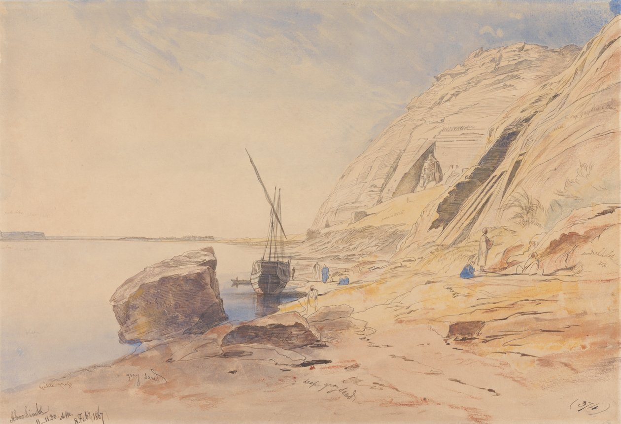 Abu Simbel, 11-11:30 am, 8 February 1867 by Edward Lear