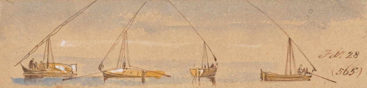 Boats (Dahabeahs) by Edward Lear