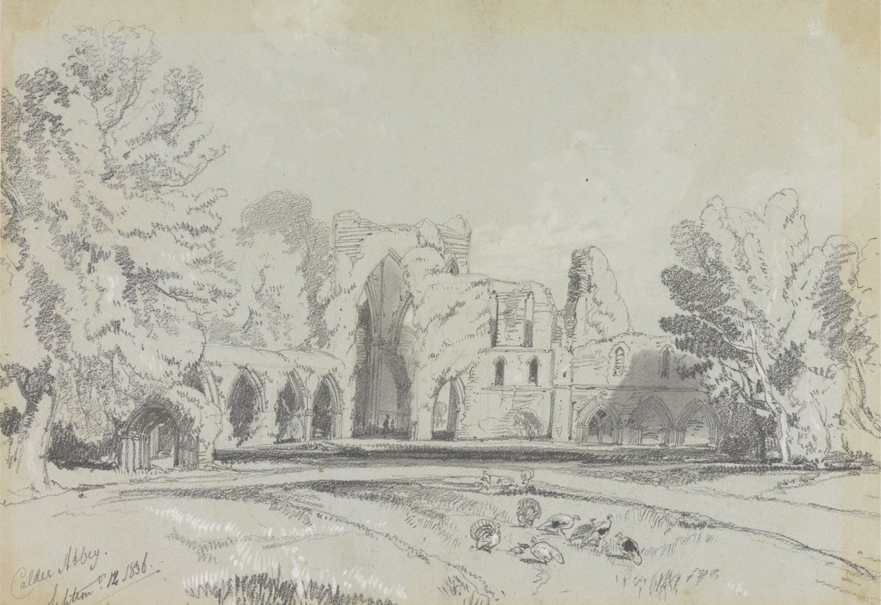 Calder Abbey, September 12, 1836 by Edward Lear