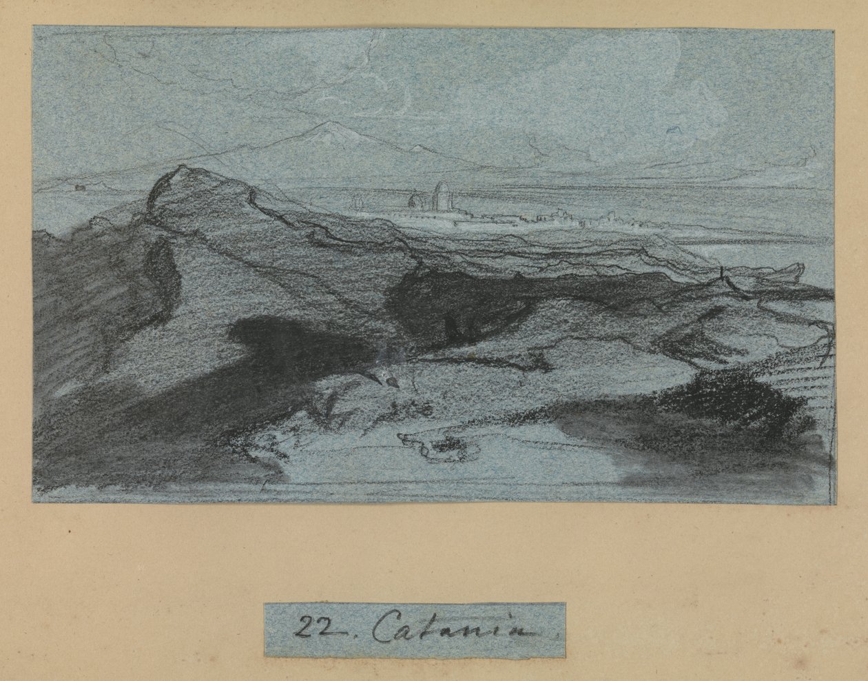 Catania, from Views of Sicily by Edward Lear