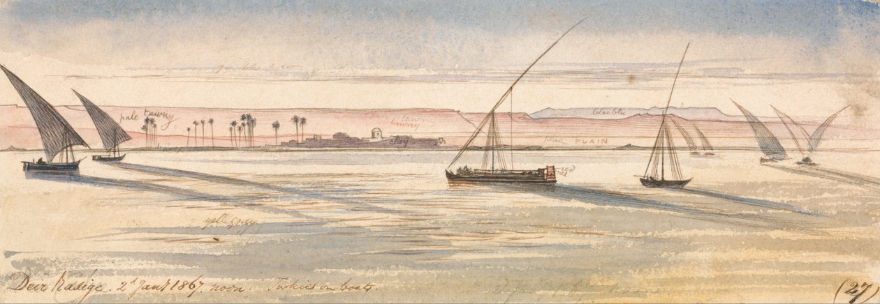 Deir Kadige, noon, January 2, 1867 by Edward Lear