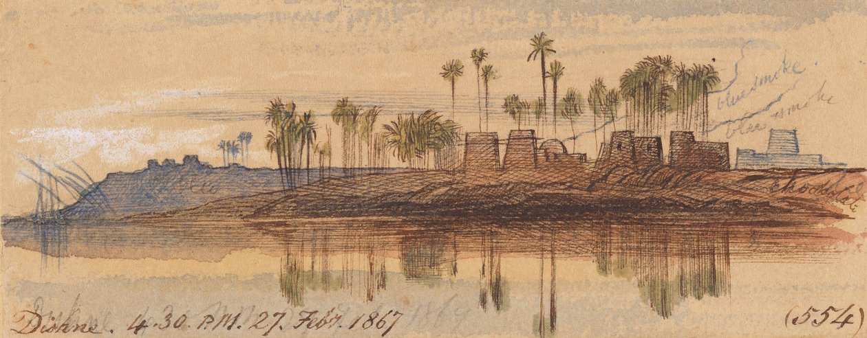 Dishne; 4:30 P.M., 27 Feb. 1867 by Edward Lear