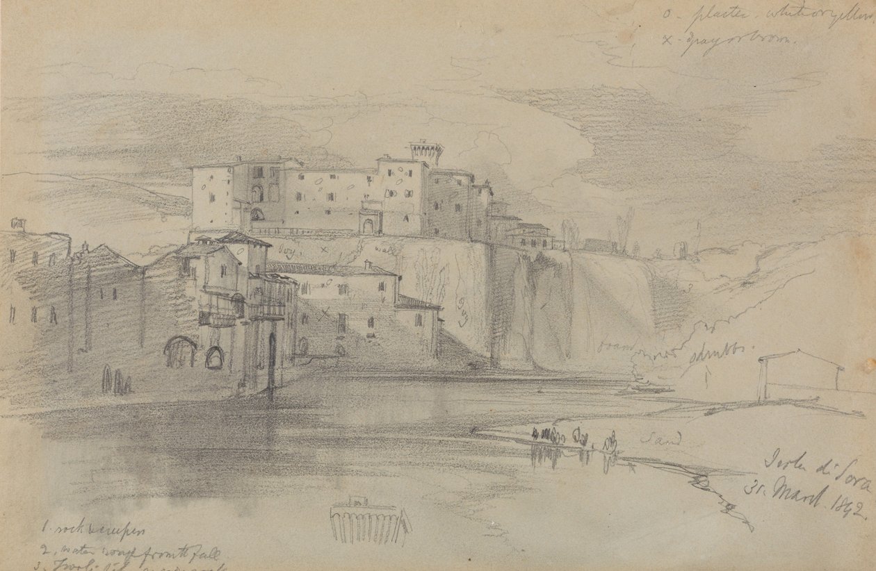 Isola di Sora, 31 March 1842 by Edward Lear