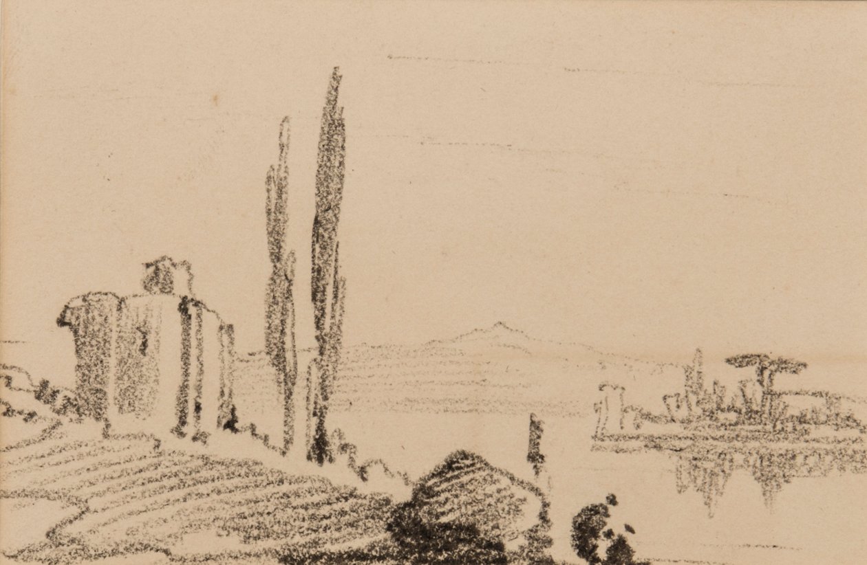 Italian Capriccio, c.1837 by Edward Lear