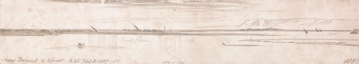 Near Benout & Assioot by Edward Lear