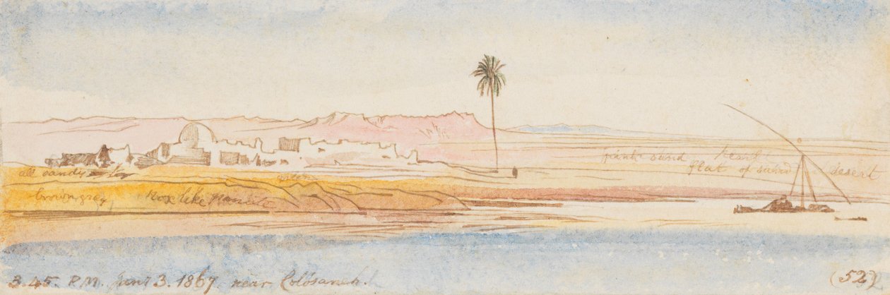Near Colosaneh; 3:45 P.M., 3 Jan. 1867 (52) by Edward Lear