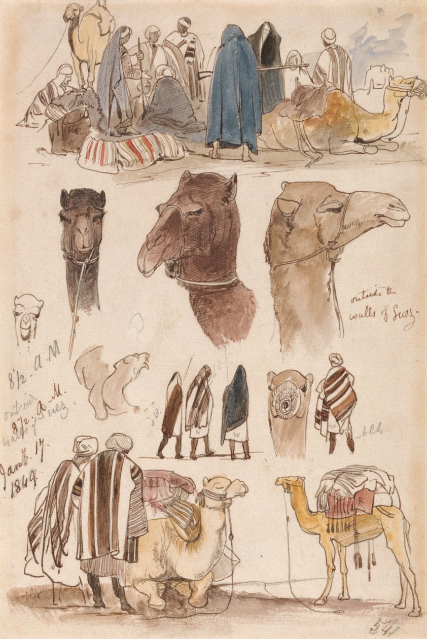 Outside the Walls of Suez, 8:30 am, 17 January 1849 by Edward Lear