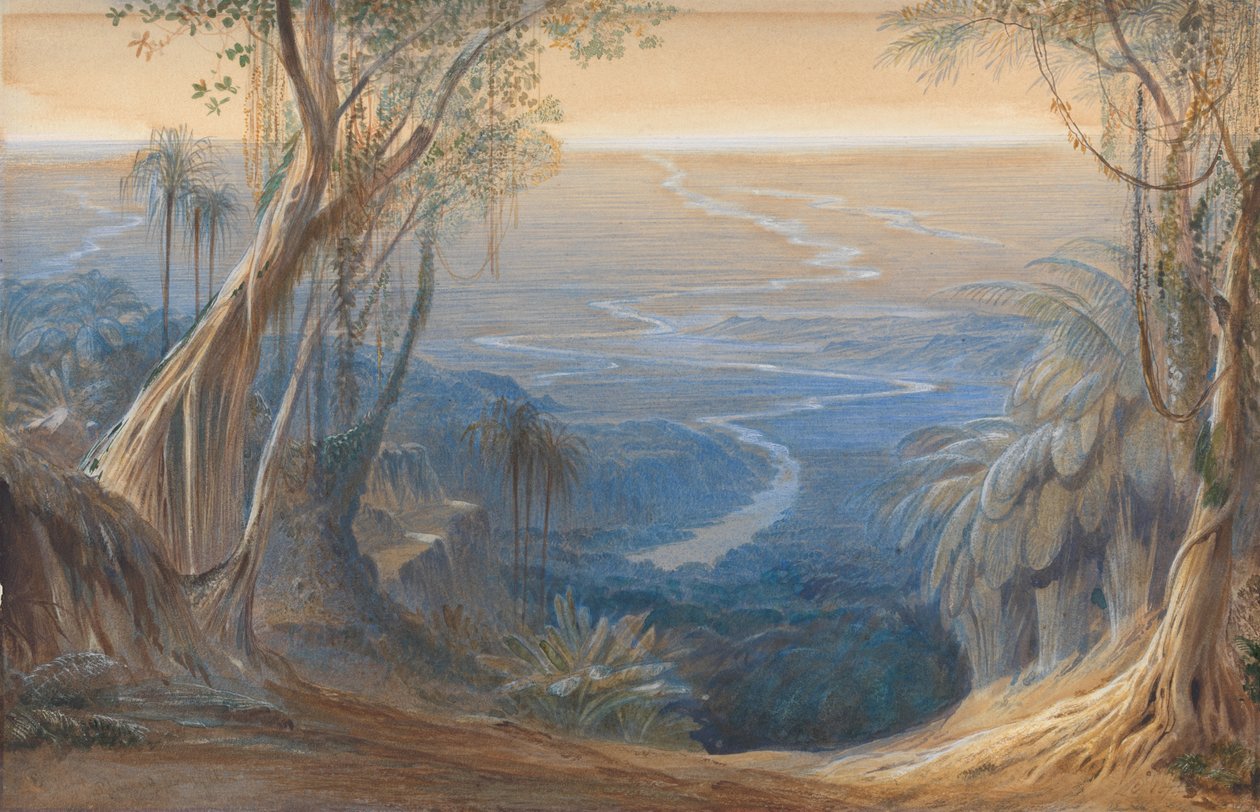 Plains of Bengal, from above Siligoree by Edward Lear