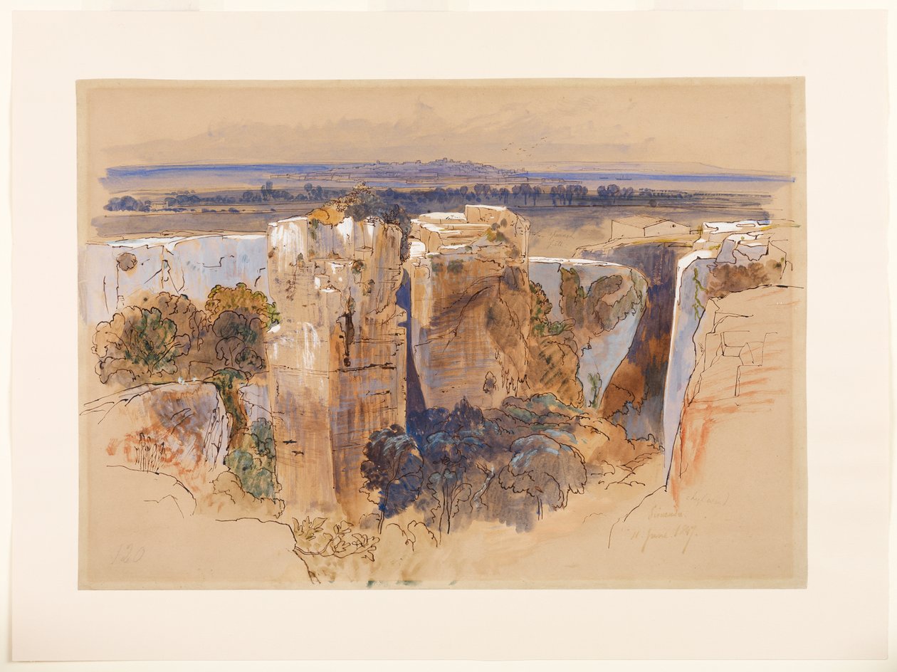 Quarries of Syracuse, 11 June 1847 by Edward Lear