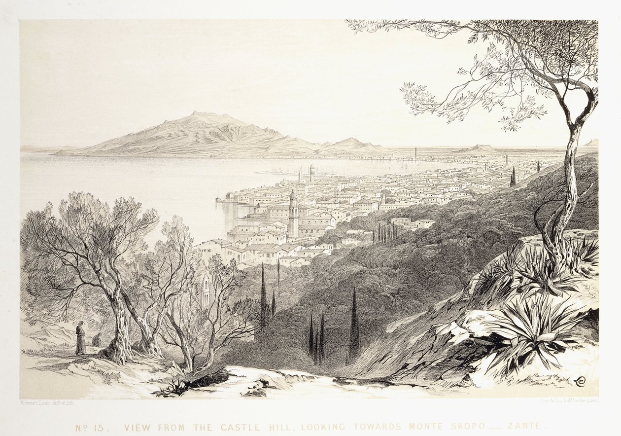 View from the Castle Hill, Looking Towards Monte Skopo, Zante by Edward Lear