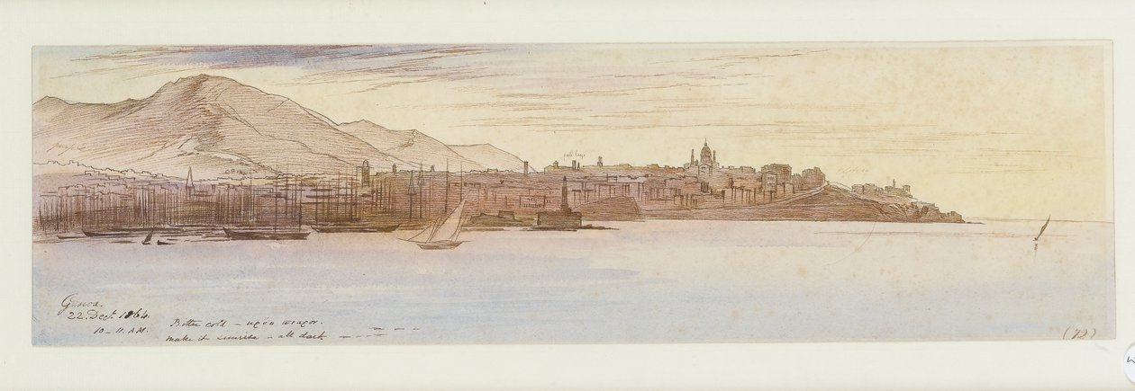 View of Genoa by Edward Lear