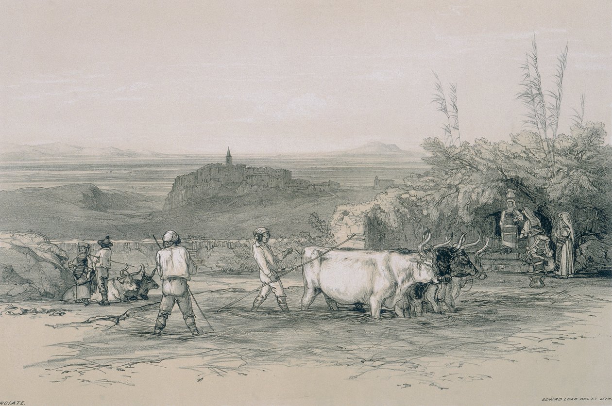Views in Rome and Its Environs: Roiate, a Town Near Subiaco by Edward Lear