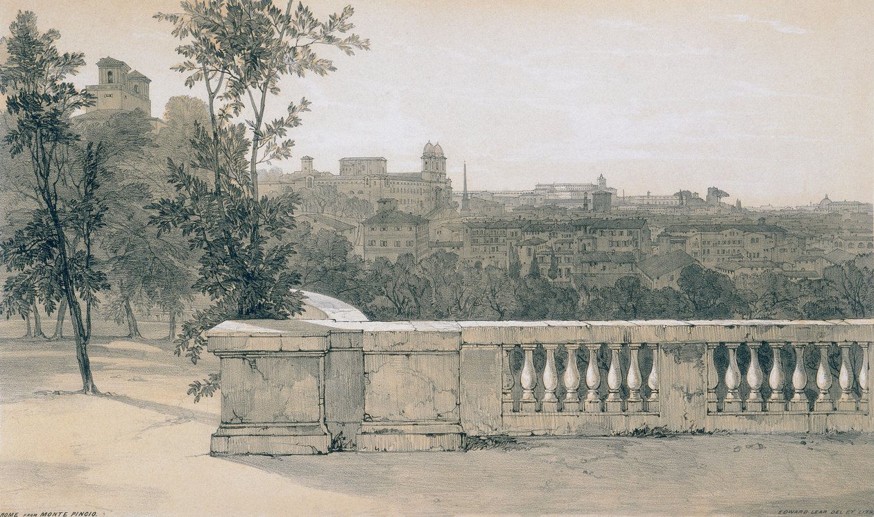 Views in Rome and Its Environs: Rome from Monte Pincio by Edward Lear