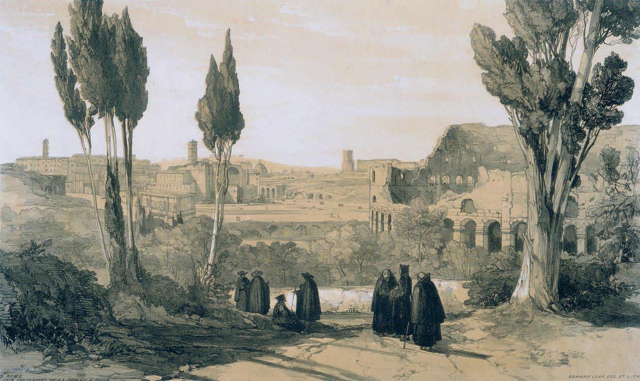 Views in Rome and its environs: Rome from the Convent of Ss. Giovanni e Paolo by Edward Lear