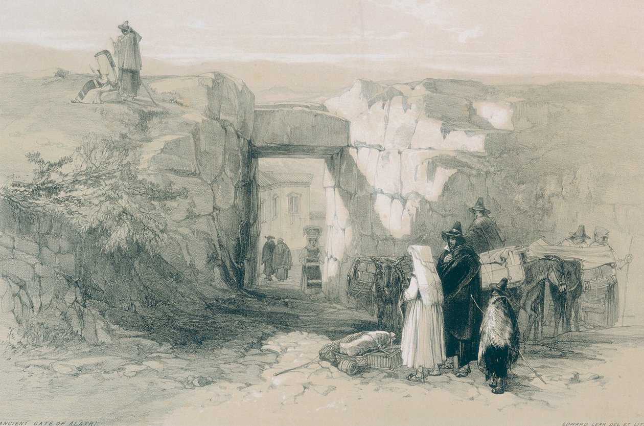 Views in Rome and Its Environs: The Ancient Cyclopean Gate of Alatri by Edward Lear
