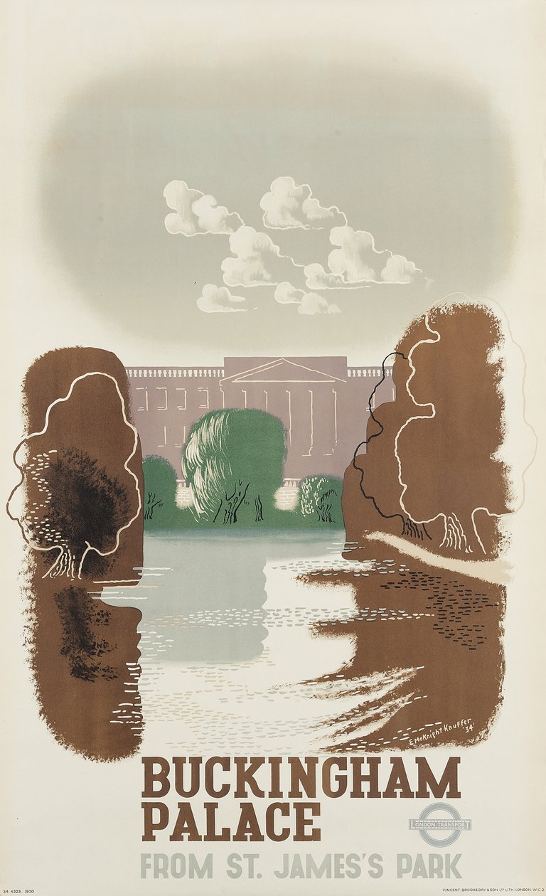 London Underground poster advertising Buckingham Palace by Edward McKnight Kauffer
