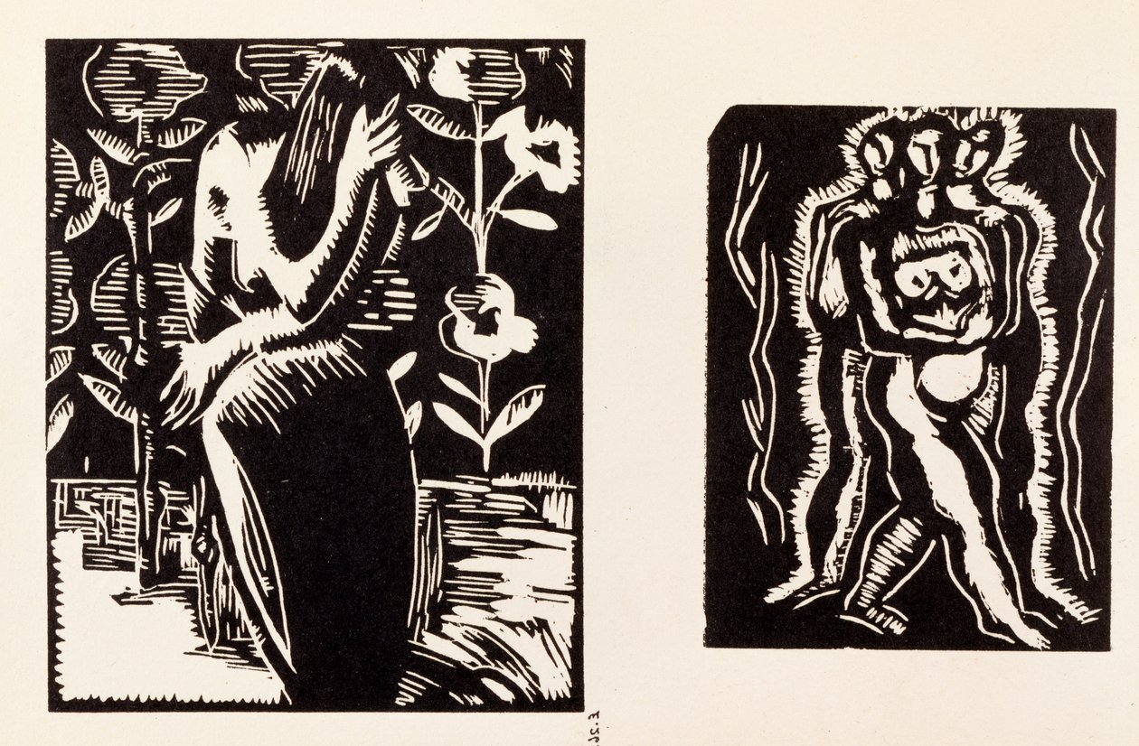Study, illustration from a volume containing woodcuts by seven artists, published by the Omega Workshops Ltd, London by Edward McKnight Kauffer