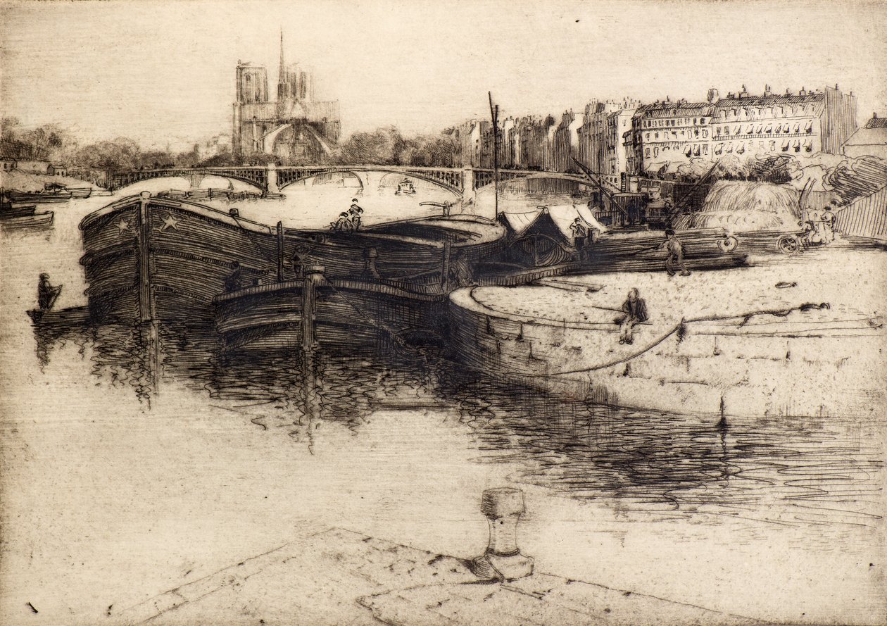 View of Notre Dame from the Seine by Edward Millington Synge