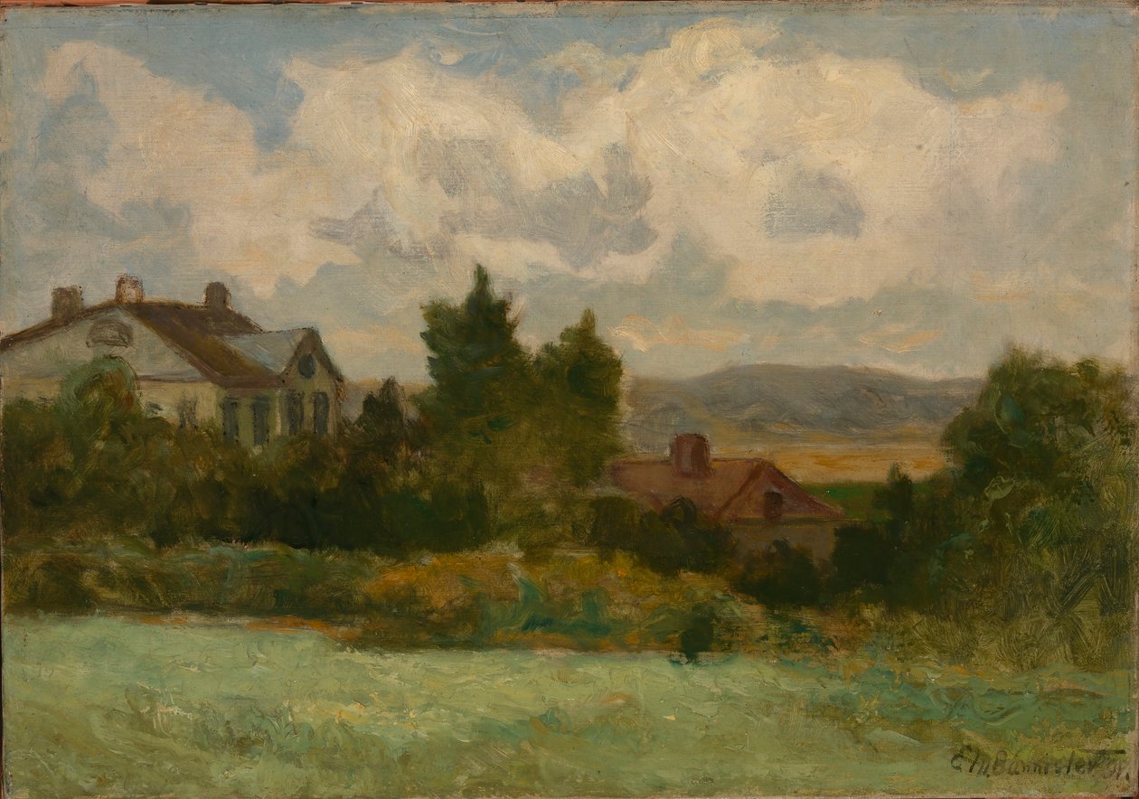 Untitled (houses and trees) by Edward Mitchell Bannister